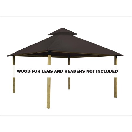 Superherostuff 12 sq. ft. Gazebo Roof Framing & Mounting Kit with Kona Outdura Canopy PA3725068